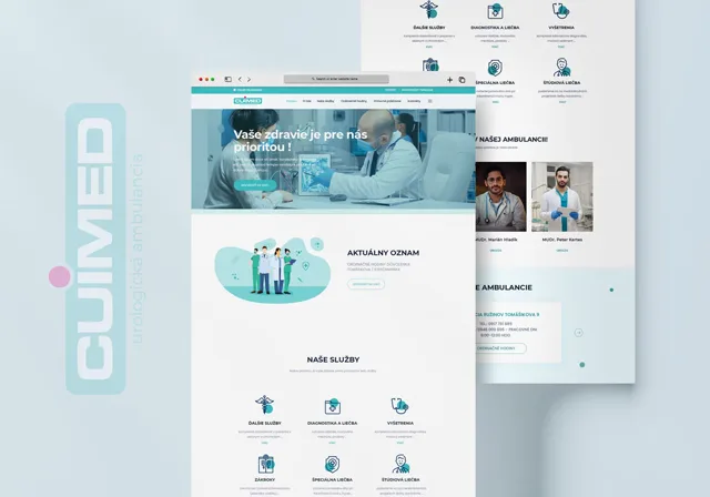 Cuimed — weby a e-shopy, ukážka práce Verteco
