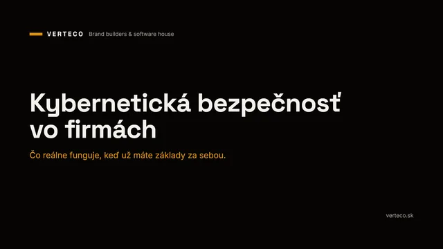 Verteco — branding, ukážka práce Verteco