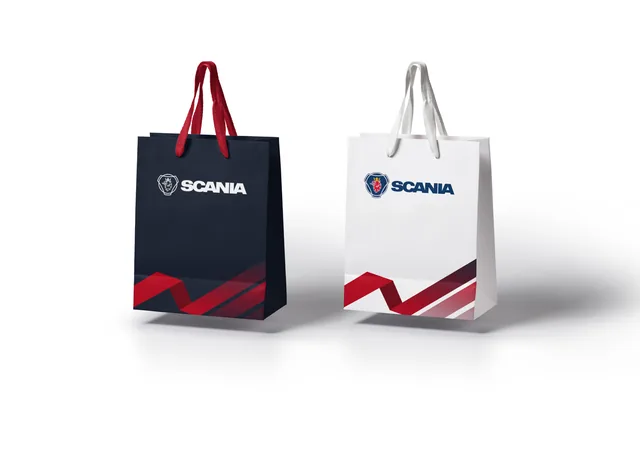 Scania — reklamné predmety, ukážka práce Verteco