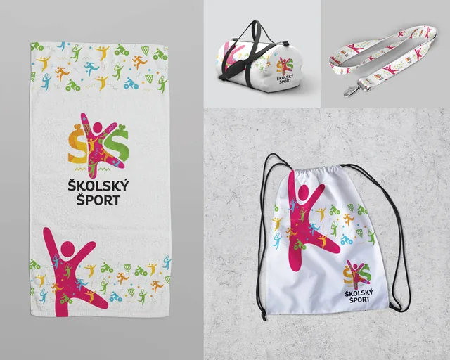 Školský šport — reklamné predmety, ukážka práce Verteco