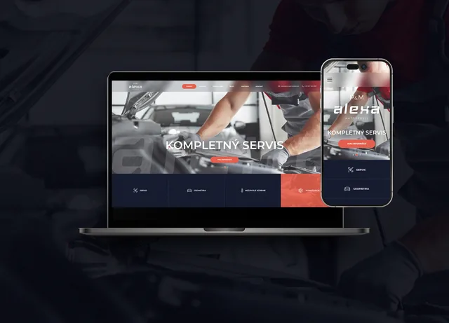 Autoservis Alexa — weby a e-shopy, ukážka práce Verteco