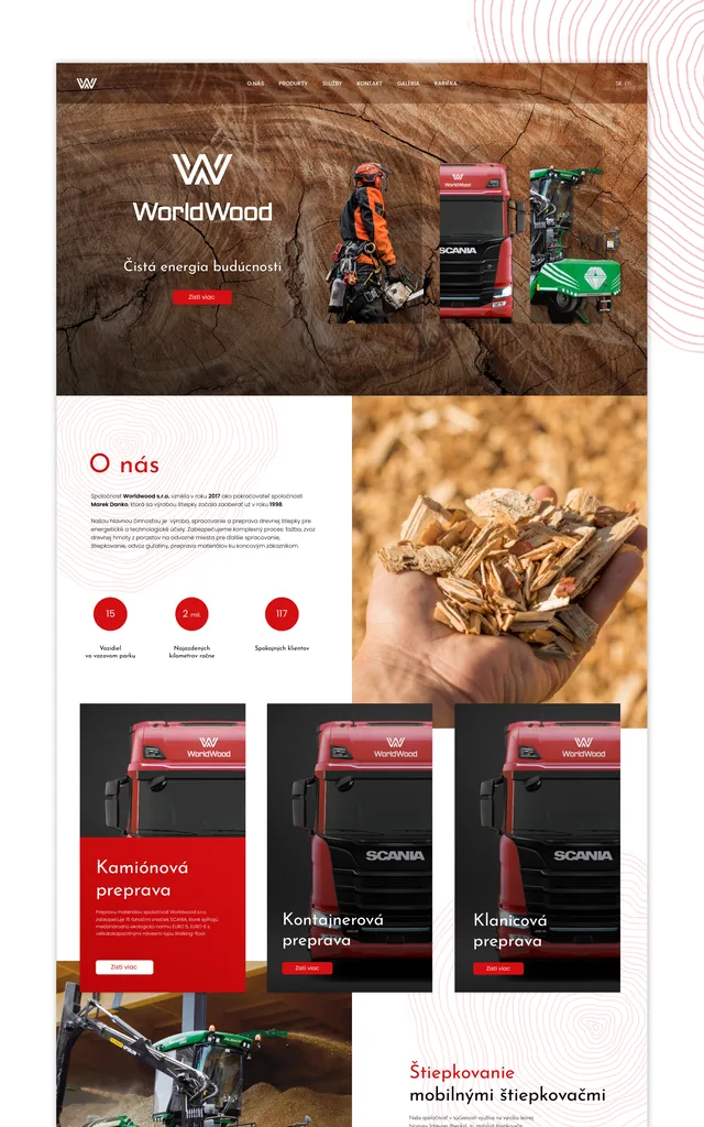 WorldWood — weby a e-shopy, ukážka práce Verteco