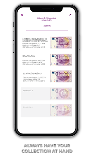 mobilná aplikácia EuroSouvenir album