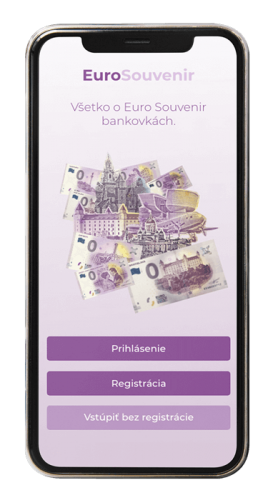 aplikácia screenshot eurosouvenir prihlásenie